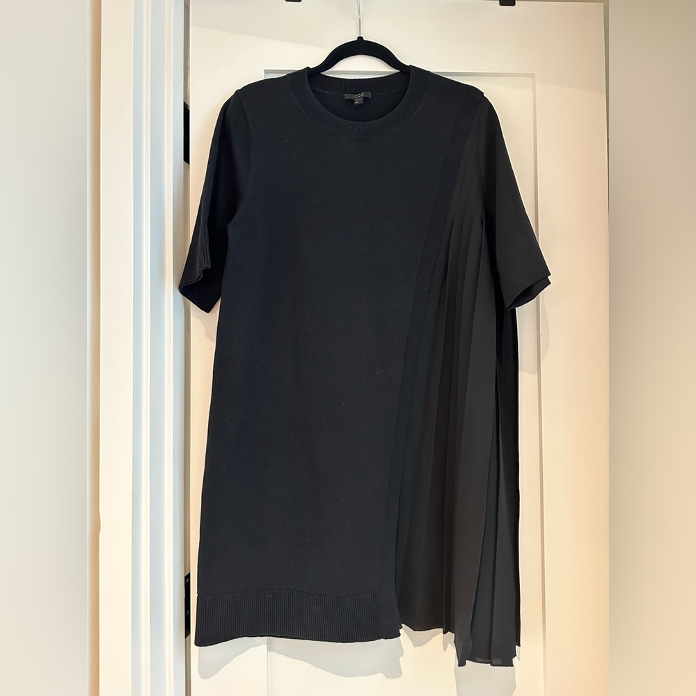 COS Mixed Media Sweater & Pleated Woven Dress in Black - Size Small